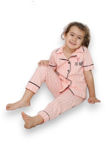 πιτζάμα παιδική-εφηβική με μακρύ παντελόνι ριγέ ροζ sexen σε προσφορά