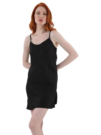νυχτικό σατέν sevim black animal print 13066 σε προσφορά
