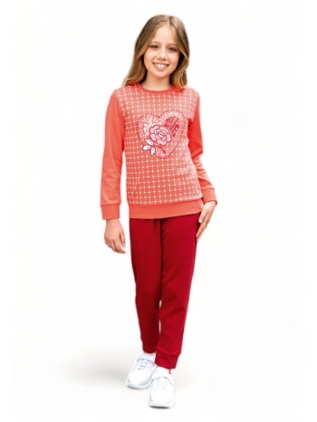 σετ elsima φόρμα παιδική βαμβακερή love 2430a-κοραλί σε προσφορά