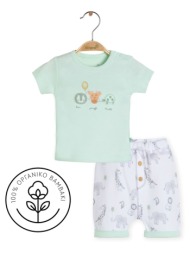 βρεφική φόρμα με σορτσάκι biorganic travel zoo 59687