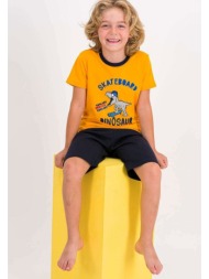 πιτζάμα παιδική rolypoly dinosaur skate rp1694-κίτρινο