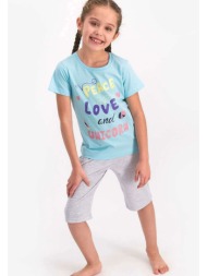 πιτζάμα παιδική rolypoly peace love rp1811-γαλάζιο
