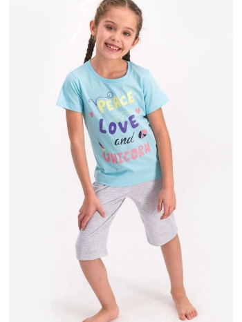 πιτζάμα παιδική rolypoly peace love rp1811-γαλάζιο σε προσφορά