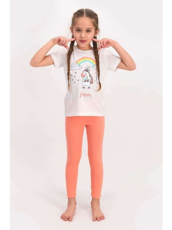 πιτζάμα παιδική με κολάν rolypoly unicorn rp1809-λευκό σε προσφορά