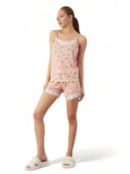 πιτζάμα γυναικεία eliz με σορτσάκι viscose flower 3601a1