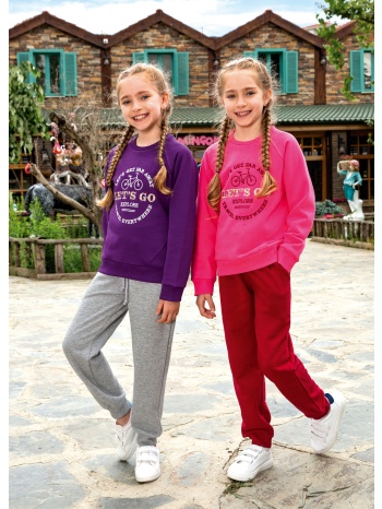σετ elsima φόρμα παιδική φούτερ let`s go 2495a-βιολετί σε προσφορά
