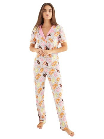 πιτζάμα γυναικία με κουμπιά drippy donuts 53421 σε προσφορά