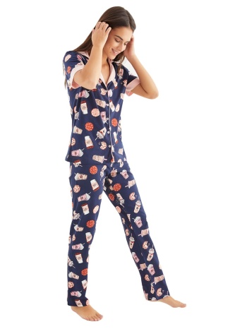 πιτζάμα γυναικεία με κουμπιά coffee break 53413 σε προσφορά