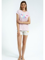 πιτζάμα γυναικεία με σορτσάκι enjoy the little things rp2757a-ροζ
