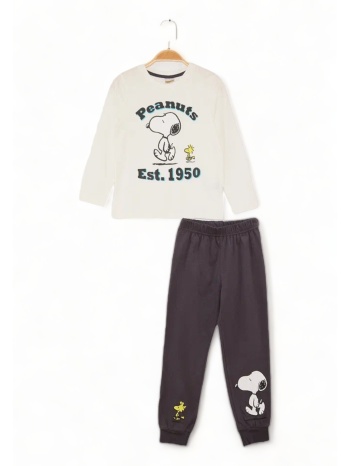 παιδικο σετ για αγόρι homewear cimpa snoopy εκρου γκρι σε προσφορά