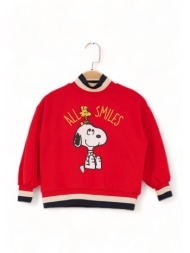 φούτερ βαμβακερή μπλούζα cimpa snoopy smiles sn21643-κόκκινο