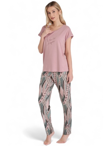 πιτζάμα γυναικεία βισκόζ pijadore summer pjdr1639-ροζ σε προσφορά