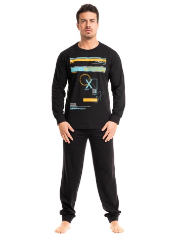 πιτζάμα ανδρική βαμβακερή nina club intersection nc494-μαύρο σε προσφορά