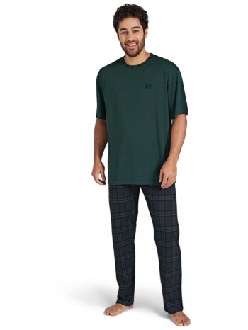 πιτζάμα ανδρική με καρό παντελόνι καλοκαιρινή pijadore σε προσφορά