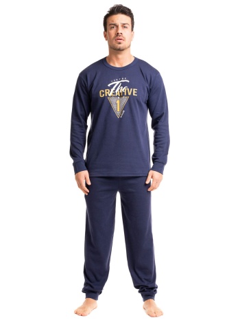 πιτζάμα ανδρική βαμβακερή nina club creative nc490-μπλε σε προσφορά