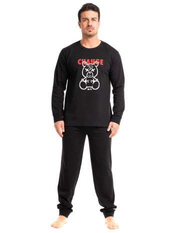 πιτζάμα ανδρική βαμβακερή nina club change nc492-μαύρο σε προσφορά