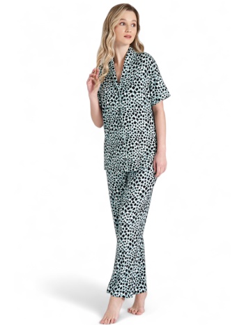πιτζάμα γυναικεία βισκόζ με κουμπιά leopard pijadore σε προσφορά
