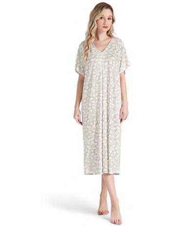 νυχτικό γυναικείο μακρύ pijadore leaves pjdr1676-μπεζ σε προσφορά