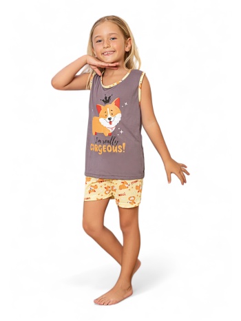 πιτζάμα παιδική με σορτσάκι pijamood gorgeous pjmd2035-γκρι σε προσφορά