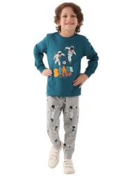 πιτζάμα παιδική rolypoly space rp3203k-πετρόλ