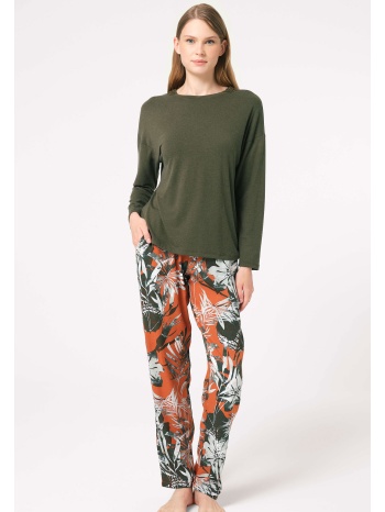 πιτζάμα γυναικεία anil viscose με σχέδιο στην πλάτη πράσινο σε προσφορά