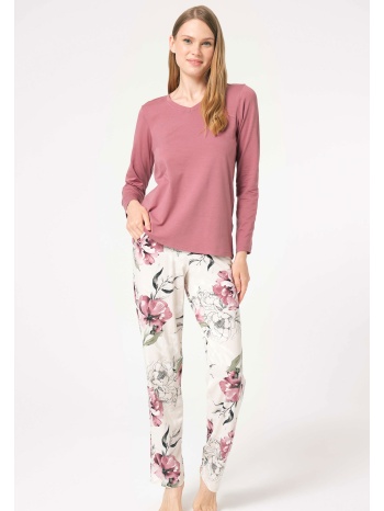 πιτζάμα γυναικεία anil bamboo με κέντημα στην πλάτη dried σε προσφορά