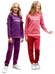 σετ elsima φόρμα παιδική βαμβακερή little camper 2436a-μπορντώ