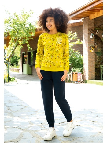 σετ elsima φόρμα εφηβική φούτερ campers 2504b-μουσταρδί σε προσφορά