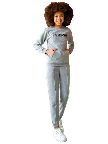 σετ elsima φόρμα εφηβική φούτερ basics 2506b-γκρι σε προσφορά