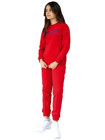 σετ elsima φόρμα εφηβική φούτερ basics 2506b-κόκκινο σε προσφορά