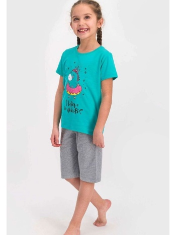 πιτζάμα παιδική rolypoly unicorn rp1812-τιρκουάζ σε προσφορά