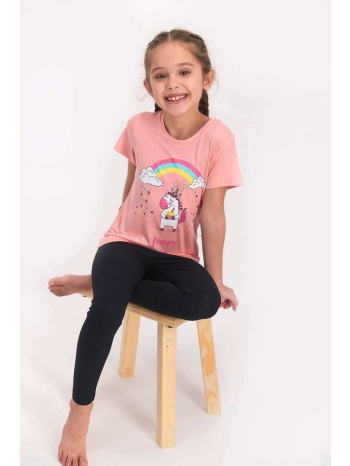 πιτζάμα παιδική με κολάν rolypoly unicorn rp1809-σομόν σε προσφορά