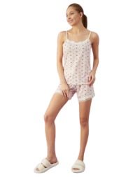 πιτζάμα γυναικεία eliz με σορτσάκι viscose hearts pink 3601a22