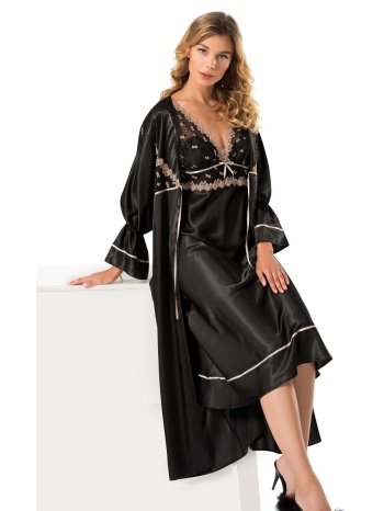 σετ ρόμπα νυχτικό σατέν μακρύ little flowers mg085 σε προσφορά