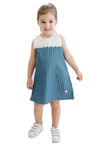 φορεματάκι παιδικό τζιν με δαντελίτσα pn15359 σε προσφορά