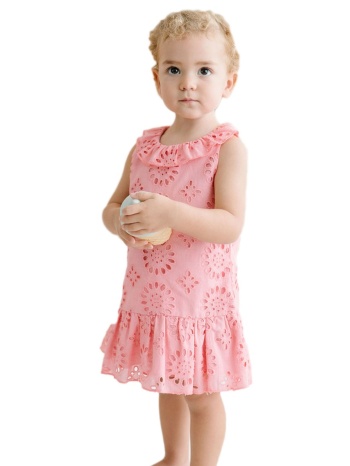 φορεματάκι παιδικό δαντελένιο ροζ pn15364 σε προσφορά