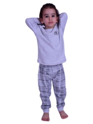 πιτζάμα παιδική biorganic καρό παντελόνι comfort 59655
