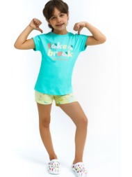 πιτζάμα παιδική κορίτσι enjoy the little things rp2757-τιρκουάζ