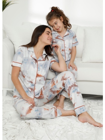 πιτζάμα γυναικεία siyah με κουμπιά tie die 55666a σε προσφορά