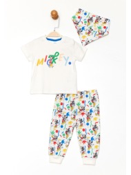 σετ πιτζάμα βρεφική με σαλιάρα mickey mouse disney mc19448