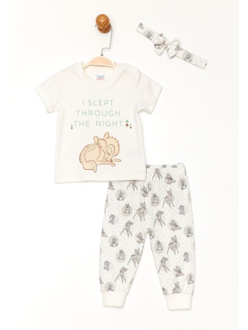 σετ πιτζάμα βρεφική με κορδέλα μαλλιών bambi ba19667 σε προσφορά