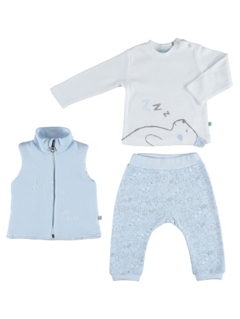 σετ βρεφικό παντελόνι - γιλέκο - μπλούζα sleepy bear 73252 σε προσφορά