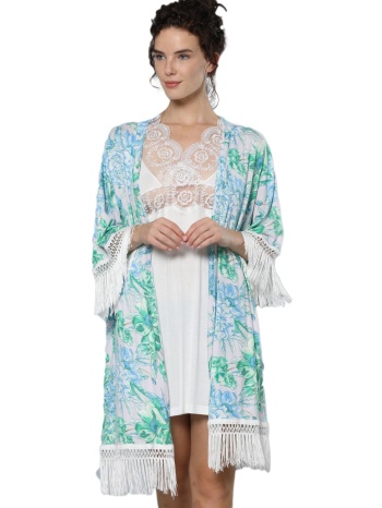 σετ ρόμπα - νυχτικό viscose kimono floral 84408 σε προσφορά