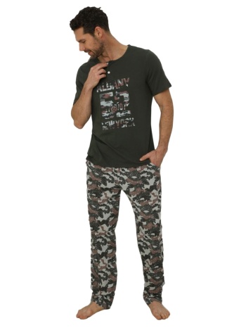 πιτζάμα ανδρική με μακρύ παντελόνι army life 48032b σε προσφορά