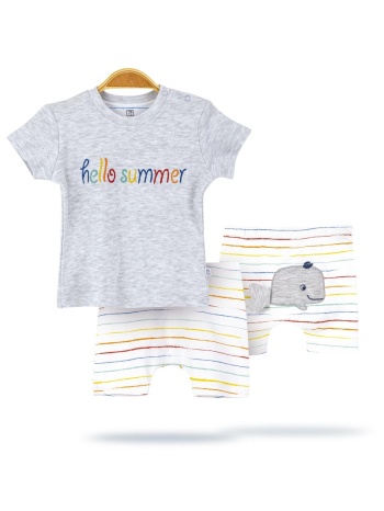 σετ βρεφική φόρμα με σορτσάκι whale 59641 σε προσφορά