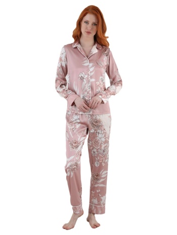 πιτζάμα γυναικεία με κουμπιά σατέν love romance 13060 σε προσφορά