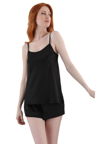 πιτζάμα γυναικεία με σορτσάκι σατέν black animal print σε προσφορά