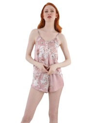 πιτζάμα γυναικεία με σορτσάκι σατέν love romance 13061