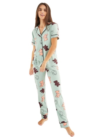 πιτζάμα γυναικεία με κουμπιά happy bears 55150a σε προσφορά