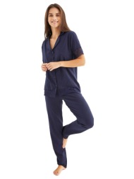 πιτζάμα γυναικεία με κουμπιά deep blue 53403